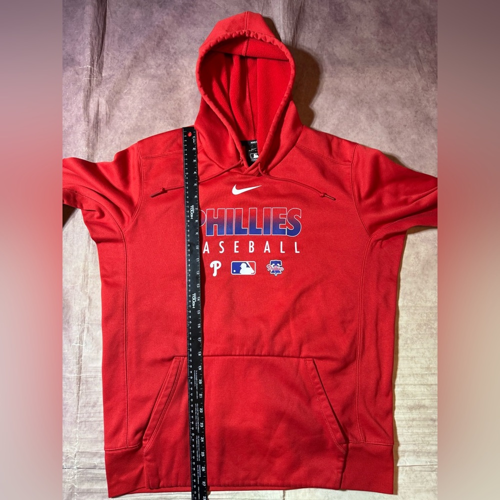 Nike Dri-Fit Philadelphia Phillies MLB Center Swoosh Pullover Hoodie Mens Large - Picture 8 of 11